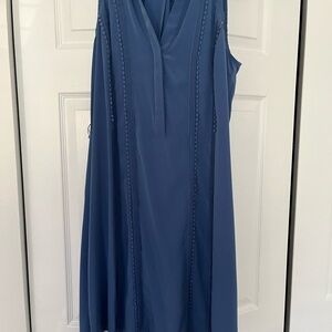 Ann Taylor Blue Sleeveless Dress